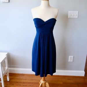Midnight Blue Strapless Cocktail Dress